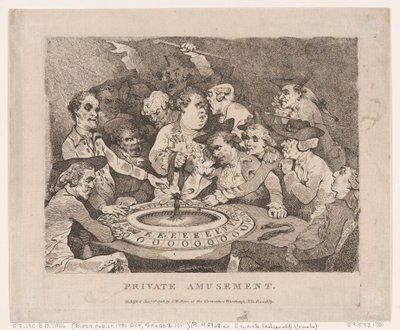 プライベート アミューズメント、1786 年 1 月 1 日、1786 年 1 月 1 日。 作： Thomas Rowlandson