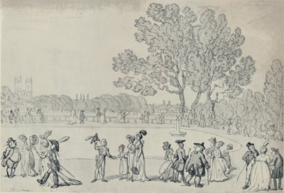 グリーンパークの遊歩道、1808年、1920年 作： Thomas Rowlandson