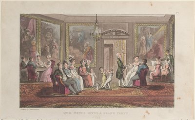 Quae Genus Gives a Grand Party、The History of Johnny Quae Genus、The Li...、1822 年 2 月 1 日より。 作： Thomas Rowlandson