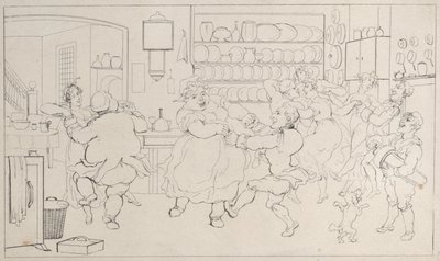 The History of Johnny Quoe Genus: the Littl...、1822年からのキッチンのスポーツのQuae Genus。 作： Thomas Rowlandson