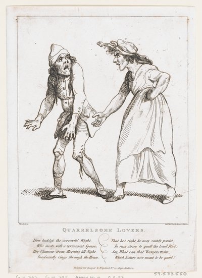 喧嘩好きの恋人たち』1797年1月2日、、、1797年1月2日。 作： Thomas Rowlandson