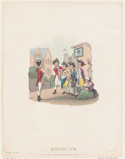 新兵、1803 年 3 月 1 日、1803 年 3 月 1 日。 作： Thomas Rowlandson