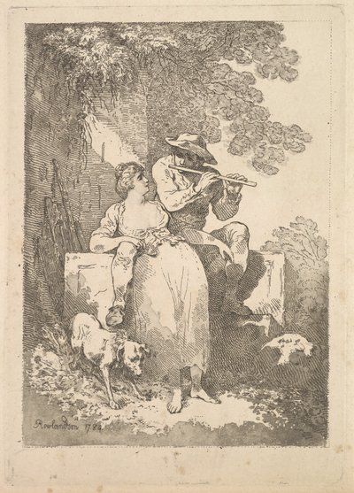 晴れた日の労働からの休息、1784-87。 作： Thomas Rowlandson
