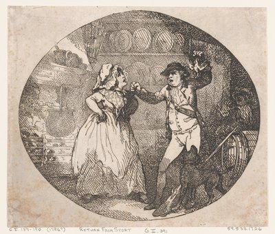 スポーツからの帰還（1786年）、1786年 作： Thomas Rowlandson