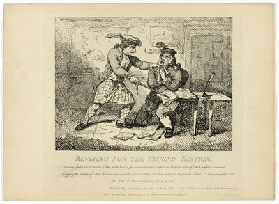 ボズウェルの『ヘブリディーズ諸島紀行』から、第2版への改訂 作： Thomas Rowlandson