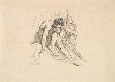 子供と一緒に川の神、1784-88。 作： Thomas Rowlandson