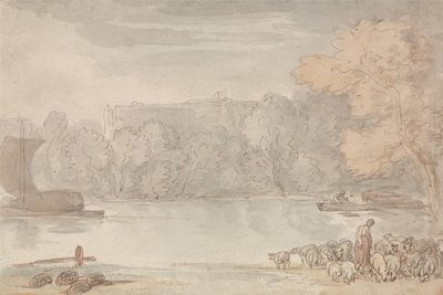 川の風景（イートンのテムズ川？） 作： Thomas Rowlandson