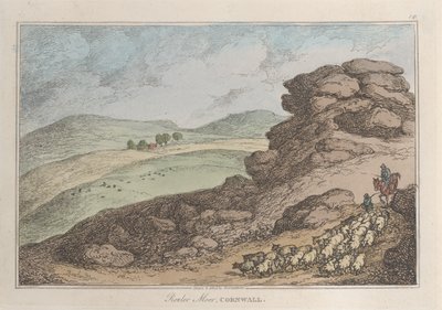 Rouler Moor、コーンウォール、「自然からのスケッチ」、1822 年、1822 年より。 作： Thomas Rowlandson