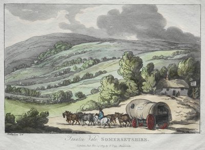 ローランドソンの自然からのスケッチ: トーントン ベール、サマセットシャー 作： Thomas Rowlandson