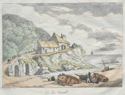 Rowlandsons Sketches from Nature：West Loo、Cornwall、1822。 作： Thomas Rowlandson