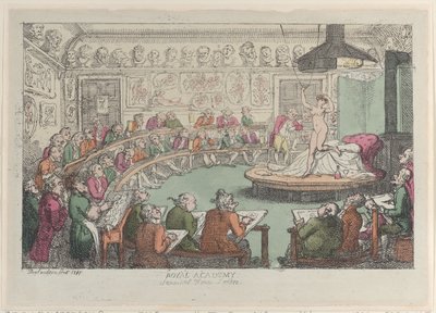 ロイヤル アカデミー、サマセット ハウス、ロンドン、1801-11.、1801-11. 作： Thomas Rowlandson
