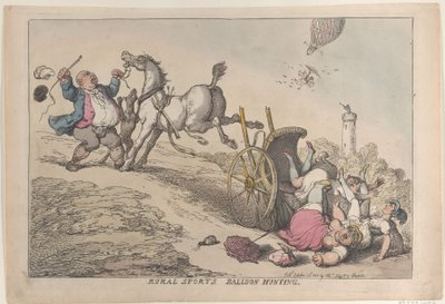 農村スポーツ: 気球狩り、1811 年 10 月 25 日、1811 年 10 月 25 日。 作： Thomas Rowlandson