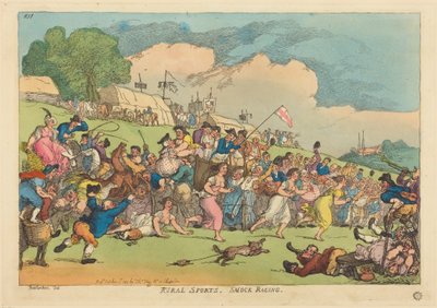 田舎のスポーツ。スモック・レーシング 作： Thomas Rowlandson