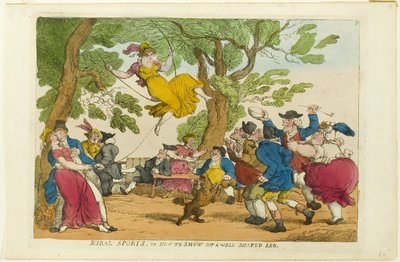 田舎のスポーツ、または形の良い脚を誇示する方法 作： Thomas Rowlandson