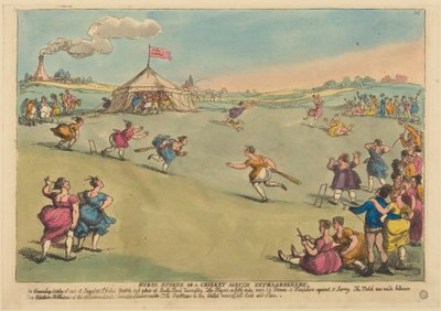 田舎のスポーツ、あるいは並外れたクリケットの試合 作： Thomas Rowlandson