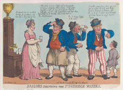 タンブリッジの水を飲む船員、1815 年 3 月 1 日、1815 年 3 月 1 日。 作： Thomas Rowlandson