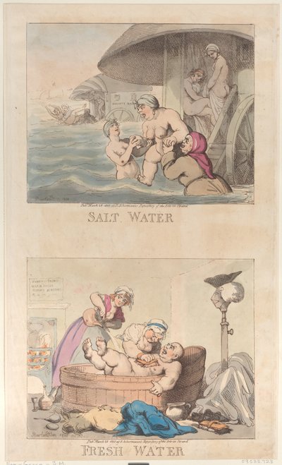塩水と淡水、1800 年 3 月 25 日、1800 年 3 月 25 日。 作： Thomas Rowlandson