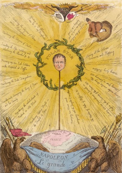 ナポレオンの風刺的な政治漫画 作： Thomas Rowlandson