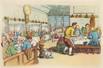 コーヒーハウスのシーン、1788、1944。 作： Thomas Rowlandson
