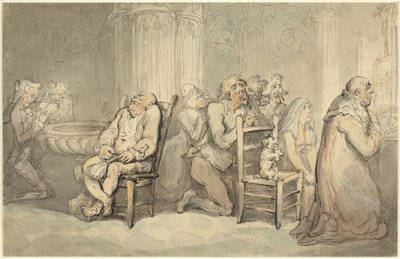 フランスの教会での一場面 作： Thomas Rowlandson