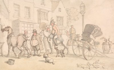 ハーフムーン・インの外の様子 作： Thomas Rowlandson