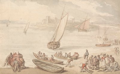 浜辺で魚を売る 作： Thomas Rowlandson