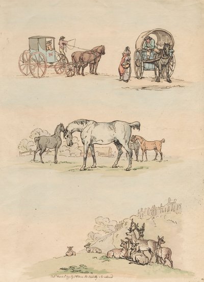 16点セット 人物と風景のアウトライン 作： Thomas Rowlandson