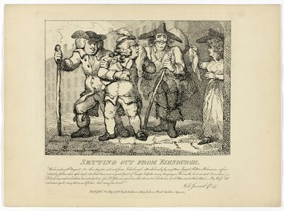 ボズウェルのヘブリディーズ紀行より、エディンバラからの出発 作： Thomas Rowlandson