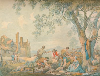 羊の毛刈り、c1776-1827、1906 作： Thomas Rowlandson