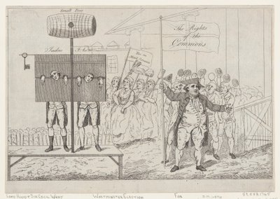 さらし台のセシル・レイ卿、1784 年 5 月 7 日、1784 年 5 月 7 日。 作： Thomas Rowlandson