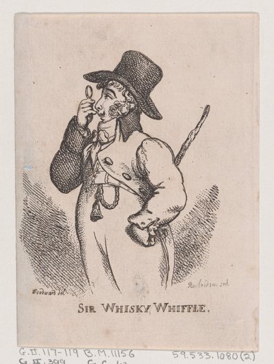 ウィスキー・ウィッフル卿、1808 年 4 月、1808 年 4 月。 作： Thomas Rowlandson