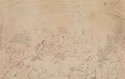 ノッティンガムのコックピットでスケッチ 作： Thomas Rowlandson