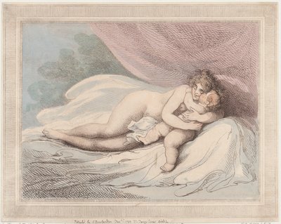 子供を抱きしめる眠れるヴィーナス、1799 年 1 月 1 日、1799 年 1 月 1 日。 作： Thomas Rowlandson