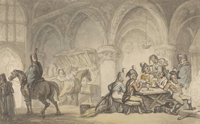 宿屋で酒盛りを楽しむ兵士たち 作： Thomas Rowlandson