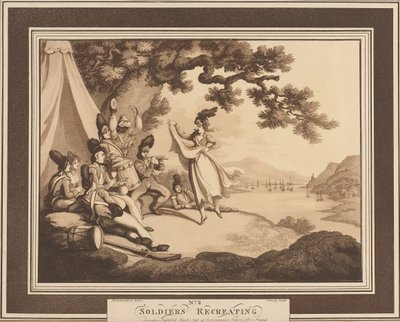 ？兵士の再作成？、c.1798 作： Thomas Rowlandson