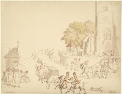 パトニー橋の南側 作： Thomas Rowlandson
