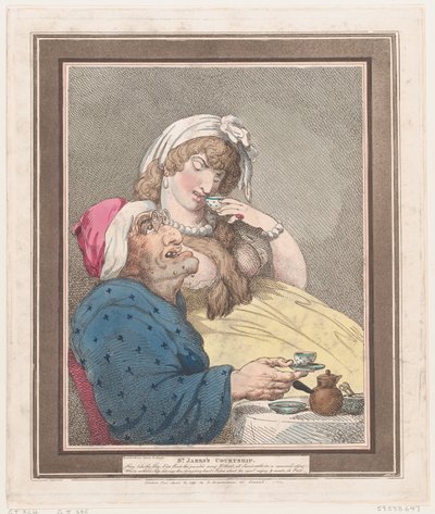 セント ジェームズの求愛、1799 年 4 月 10 日、1799 年 4 月 10 日。 作： Thomas Rowlandson