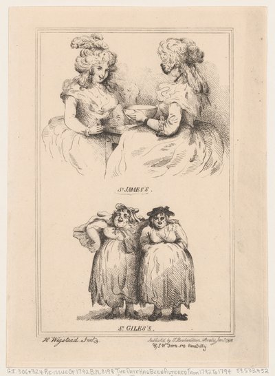 セント ジェームズとセント ジャイルズ、1792 年、1792 年。 作： Thomas Rowlandson