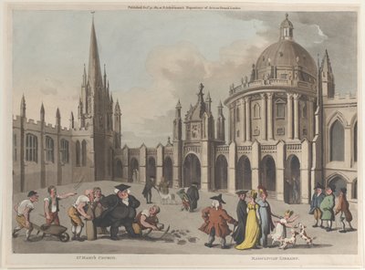 聖マリア教会、ラドクリヴィアン図書館、1811 年 10 月 31 日、1811 年 10 月 31 日。 作： Thomas Rowlandson
