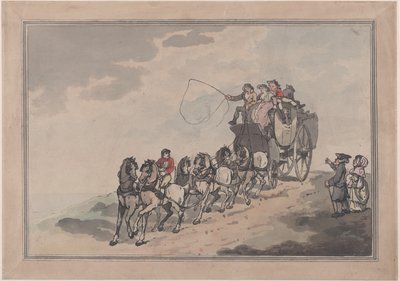 ステージコーチとシックス、1786-93。、1786-93。 作： Thomas Rowlandson