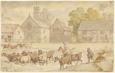 スタンレー セント レナード教会、グロスターシャー 作： Thomas Rowlandson