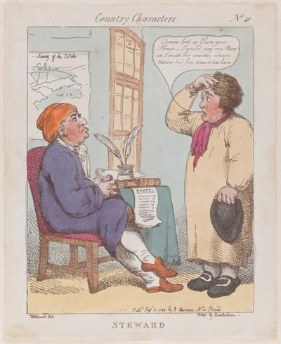スチュワード、1799 年 9 月 10 日、1799 年 9 月 10 日。 作： Thomas Rowlandson