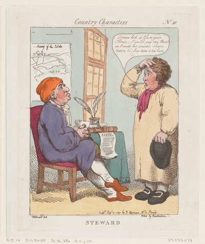 スチュワード、1799 年 9 月 10 日、1799 年 9 月 10 日。 作： Thomas Rowlandson