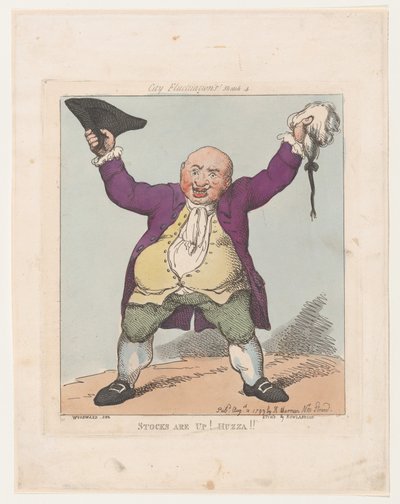 株が上がってきたハズレ！！、1799年8月10日、1799年8月10日。 作： Thomas Rowlandson
