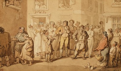 ストリートミュージシャン、1823 作： Thomas Rowlandson