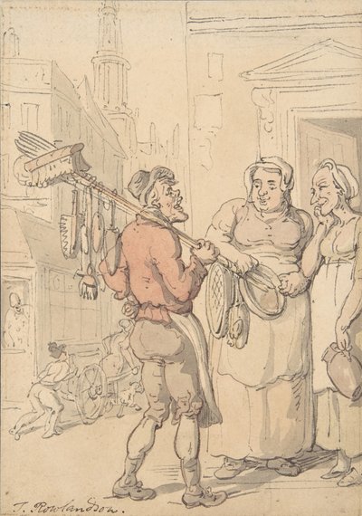 ストリート シーン: ブラシのベンダー、1780-1827。 作： Thomas Rowlandson