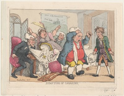 窒息の症状、1806年のパブ。 1808 年 8 月 25 日、1806 年パブ。 1808 年 8 月 25 日。 作： Thomas Rowlandson