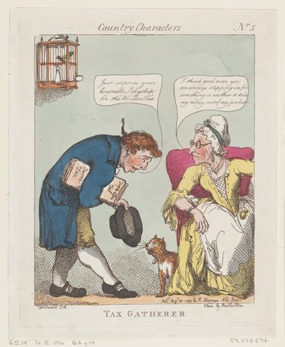 徴税人、1799 年 8 月 30 日、1799 年 8 月 30 日。 作： Thomas Rowlandson