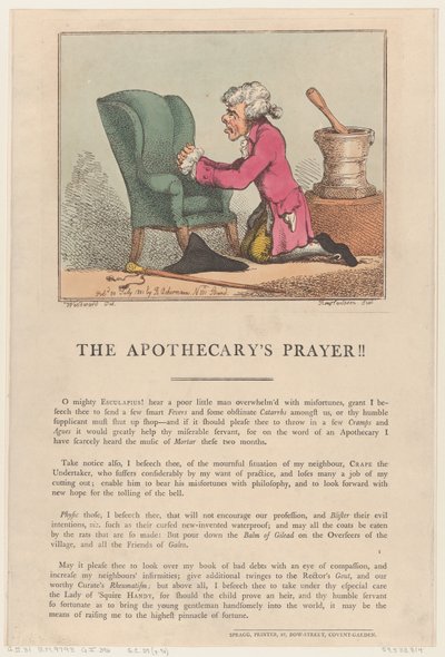 薬剤師の祈り!!、1801 年 7 月 30 日、1801 年 7 月 30 日。 作： Thomas Rowlandson
