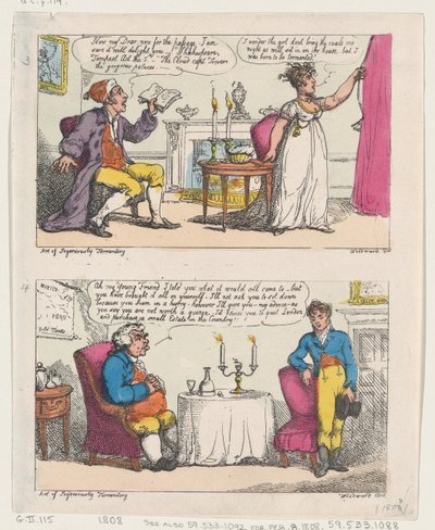 巧妙に苦しめる芸術、1808年、1808年。 作： Thomas Rowlandson
